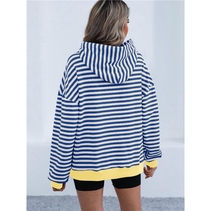 Women's%20Striped%20Pullover%20Hoodies%20Royal%20Blue%20S%20-%20Image%206