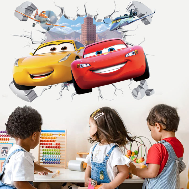 Discounts%203D%20Brokenwall%20Lightning%20McQueen%20Cartoom%20Cars%20Wall%20Decor%20Decals%20For%20Boy%20Bedroom%20Kid%20Room%20Wallpaper%20Poster%20Mural%20Wall%20Stickers%20-%20Image%203