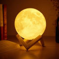 Anime Pokhara | Moon Lamp With Wooden Base | Home Decor. 