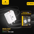 MY Power 18Watt AutoCut Charger With Pd Function And USB Output M151UC Fast Charging Adapter. 
