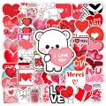 Artsy Home 25/50Pcs Valentine's Day Red Love Heart Shape Stickers for Laptops Scrapbook Journal Diary and Cellphone Cover. 