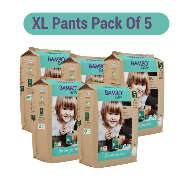 Bambo Nature Diapers size 5(XL-Pant) (Pack Of 5)