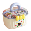 Kawaii Double-layer Desktop Storage Box Separated Cute Bowknot Girls Hairpin Jewelry Box Large-capacity Cartoon Toy Organizer Box Makeup Storage. 