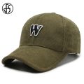 FS Army Green Corduroy Caps Korean Baseball Hats For Men Letter Embroidery Snapback Hip Hop Cap Streetwear Women Stylish Hat. 