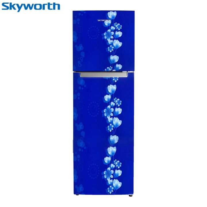 SKYWORTH Blue Color Floral Double Door 275 Ltr Refrigerator Model No. SRD-325WTPB