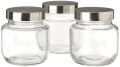 Yera Glass Jar Aahar Steelex Jar Achar Jar 3 pcs set Air tight Container Round Jar Glass Jar Stainless Steel Lid 250 gm 500 gm 750 gm 1 kg  2 kg 3 kg 4 kg 5 kg. 