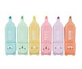6 Mini Cute Pastel Color Highlighters Set. 