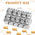 Gold Fish Cracker Cutter,25 Cavity Fish Cookie Cutter Stainless Steel Mini Fish Shaped Molds for Non-Stick Dough Biscuit. 