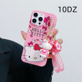 Hello Kitty Casing iPhone 16 Plus 16 15 Pro Max 15 Pro Phone Case iPhone 15 Plus 15 14 Pro Max 14 Pro Phone Cover Cartoon Hello Kitty 3D Dolls with Strap Lanyard. 