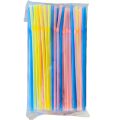 Disposable multicolor plastic drinking straw. 