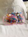 120 PCS-Clear Ponytail Elastic Rubber Band Hair Ties Ropes Rings Chinese Rubber Band For Kids. 