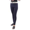 Navy Solid Inner Fleece Leggings For Women. 
