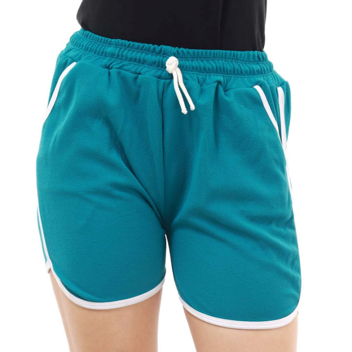 Sky Blue Stretchable Summer Shorts For Women