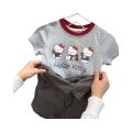 Korean children's clothing children's set 25 summer new cartoon Kt cat print short sleeve t-shirt foreign denim shorts tide. 