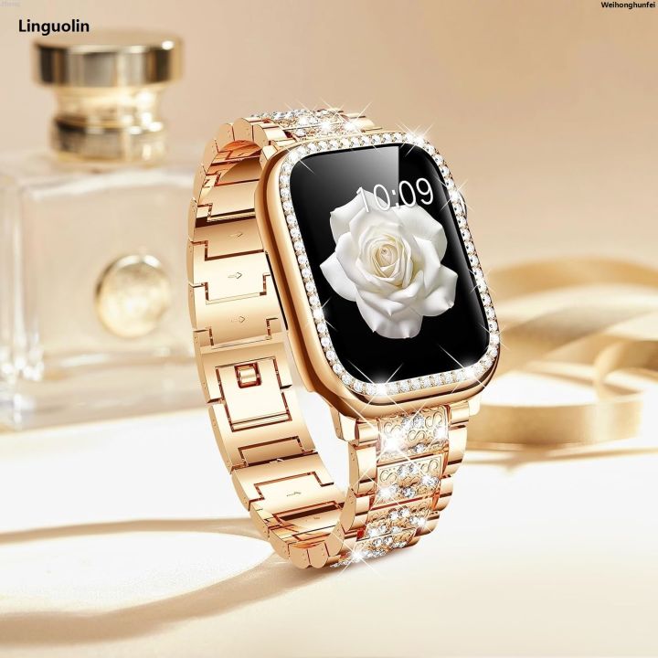 WeihonghunfeiLinguolin%20SEatch%20S%20for%20iW44%2045mmm%2041%20strap%2040%20strap%20for%20+%20stainless%20steel%20double-row%20Profesional%20diamond%20case%20Apple%20Watchm%20metal%20strap%20eries%209%208%207%206%205%204%20Bargain%20price%20-%20Image%203