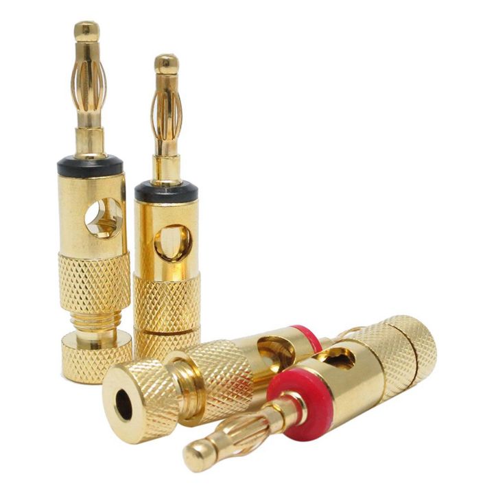 Kqueebee%206%20Pcs%20Accessories:%204%20Pcs%20Gold%20Plated%20Banana%20Plugs%204Mm%20LL68-4BP1%20&%202%20Pcs%20Car%20Stereo%20Screw%20Cup%20Connectors%20Subwoofer%20Plugs%202-Way%20Speaker%20Box%20Terminal%20Binding%20Post%20-%20Image%202