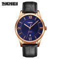 SKMEI 9261 Business Roman Numeral Classic Date Display Leather Strap Watch For Men. 