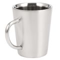 NAMUNY 340 Ml Stainless Steel Copper Plated Coffee Cup Double Layers 304 High Temperature Resistance Milk Tea Mug Silver. 