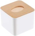 Square Shape Wooden Cover Plastic Tissue Box Holder / Paper Napkin Dispenser Case / Tissue Dispenser. 