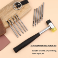 10 Pcs Leather Hole Punch Tool Set, 0.5mm-3.5mm Round Hole Punch Working Tools for Leather Belts, Canvas, Watch Band. 