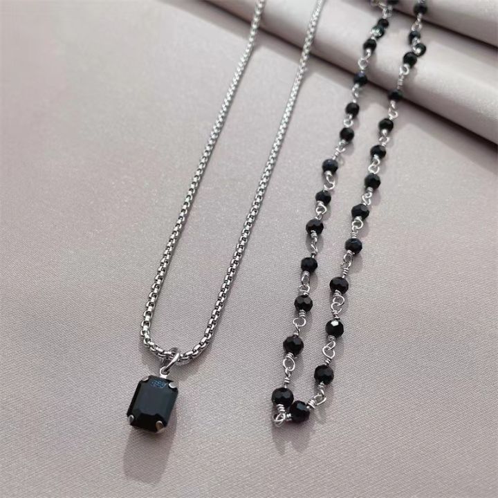 %E3%80%90Fresh%20designs%E3%80%91Sweet%20Cool%20Spice%20Girl%20Double%20Layer%20Stacked%20Wearing%20Style%20Chain%20Women's%20Design%20Sense%20Light%20Luxury%20Black%20Zircon%20Necklace%20Trendy%20Necklace%20-%20Image%203