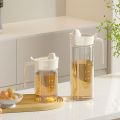 New Transparent Oil Tank 500ML Large Capacity Glass Oil Dispenser Household Curved Handle Oil Bottle Restaurant. 