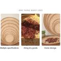 1Pcs Durable DIY Decorative Bamboo Sieve 4 Size Hand-woven Kitchen Storage Tray Round Dustpan Fruit Bread Basket Dessert Plate. 