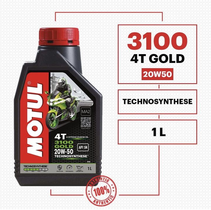 Motul%203100%204T%20Gold%2020W50%20API%20SM%20Technosynthese%20High%20Performance%20Semi%20Synthetic%20Engine%20Oil%20for%20Bikes%20(1%20L)%20-%20Image%202
