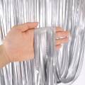 Silver  Foil Backdrop Fringe Foil Curtain Backdrop For Birthday Decoration. 
