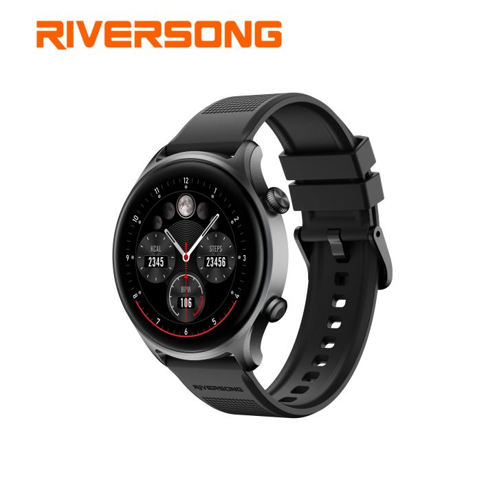Riversong Motive 7C SmartWatch Circle| 1.52" Large High Resolution Display |BT Calling Smartwatch| IP68 Water-Resistance| inbuilt Game