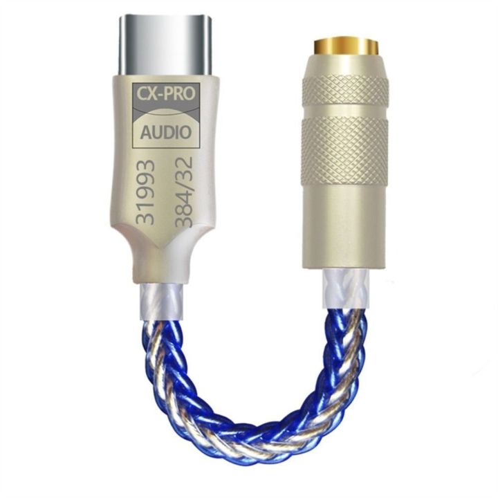 New 12cm Type-C Dac Adapter Type C To 3.5mm 32bits Audio Decoder CX31993 384KHz Audio Cable Mobile Phone/PC