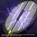 USB Rechargeable Electric Mosquito Swatter Household Mosquito Swatter Handheld/Vertical/Wall-mounted 3-in-1 Electric Mosquito Swatter Purple Light Mosquito Swatter.