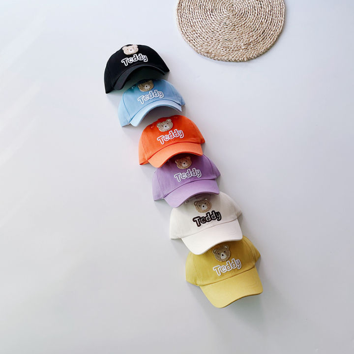 Korean version of TCDDY Bear Kids Baseball Hat Four Seasons Children's Soft Top Sun Hat 1-3 Year Old Baby Cap