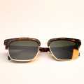 Shadex Tortoise Classic Clubmaster Sunglass UV400 Protection | Model 1872 | Size 57-18-140 | Unisex Retro Eyewear by Shadex C5. 