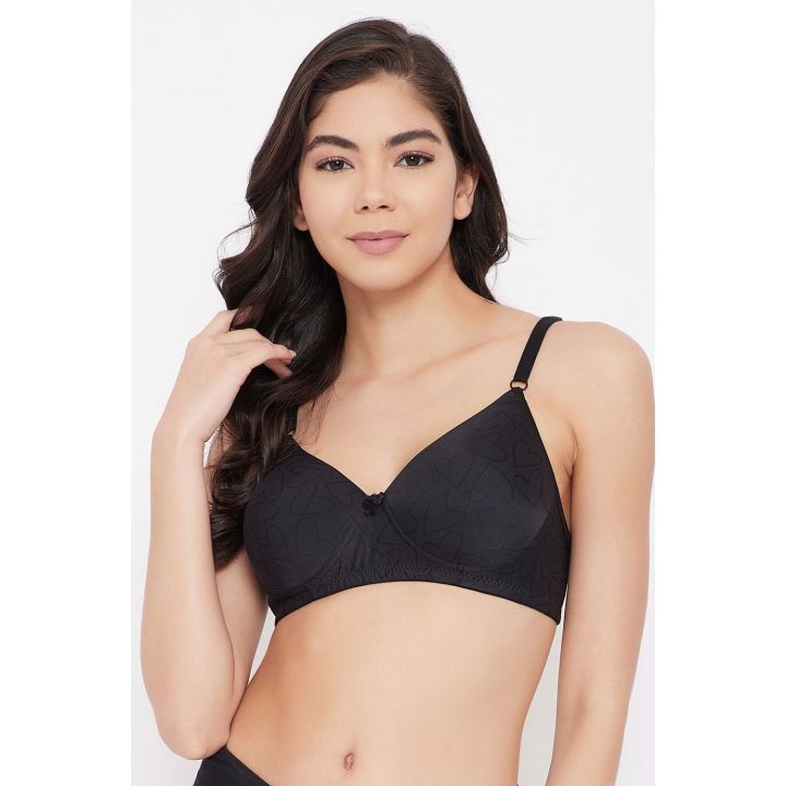 Clovia Padded Non-Wired Full Cup T-shirt Bra in Black