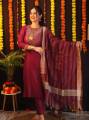 Women Cotton Blend Kurti Pant Dupatta Set Traditional Ethnic wear for Occasion Casual Festive Party Wedding. 