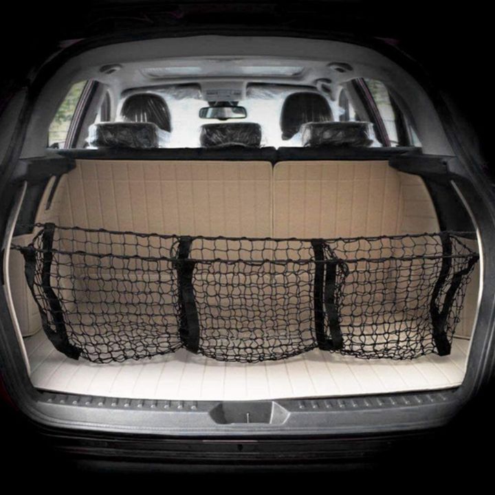 JINMY%202X%20Pocket%20Trunk%20Storage%20Bag%20Storage%20Heavy%20Cargo%20Net%20Suitable%20for%20Car%20SUV%20Pickup%20Bed%20Black%20Mesh%20Belt%208%20Hooks%20and%20Loops%20-%20Image%206