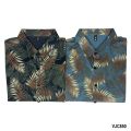 VIRJEANS (VJC850) Silk Stretchable Summer Shirt For Men - ( Leaf Print Silk Half Shirt ) Black Mix. 