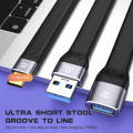 Ultra Short USB To Type C Cable USB 3.1 Gen 2 USB C Quick Charge FPC Cable Wire 4K 10Gbps Sync Data Cable Cord Data Cable Charging Line. 
