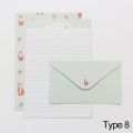 School Office Supplies Flower Printing Cartoon Animal Writing Paper 6PCS Letter Stationery With Envelopes 3PCS Variety Designs. 