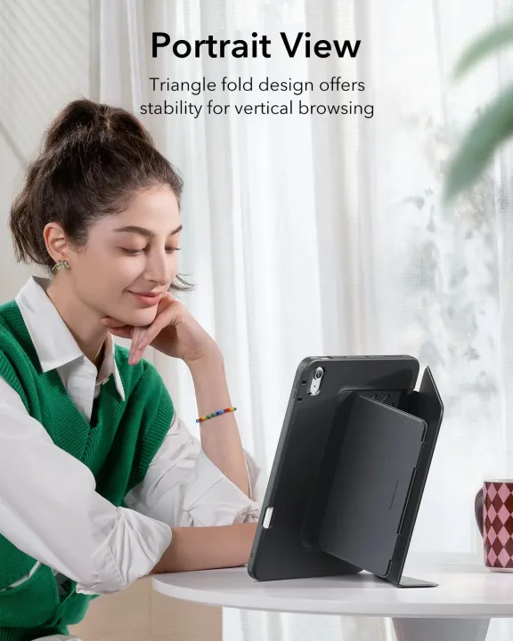 "ESR%20iPad%20Air%2011%20Inch%20Case%20M3/M2%20(2025/2024)%20iPad%20Air%205th/4th%20Gen%20(2022/2020),%20Vertical%20Stand%20Cover%20Multi%20Stand%20Angles%20Ultra-Stable%20Case%20with%20Pencil%20Holder%20Flip%20Series"%20-%20Image%208