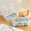 1PC Large Capacity Plastic Pencil Box Stackable Translucent Clear Pencil Box Office Supplies Storage Organizer Box. 