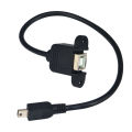 USB Type B USB-B Female with Panel Mount to Mini USB Plug Male Adapter Cable. 