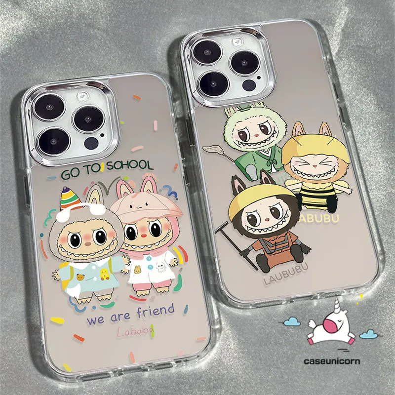 iPhoneアクセサリー POP MART LABUBU iPhone15 promax Pop Mart Labubu Fall In Wild Apple Phone Case For iPhone 15