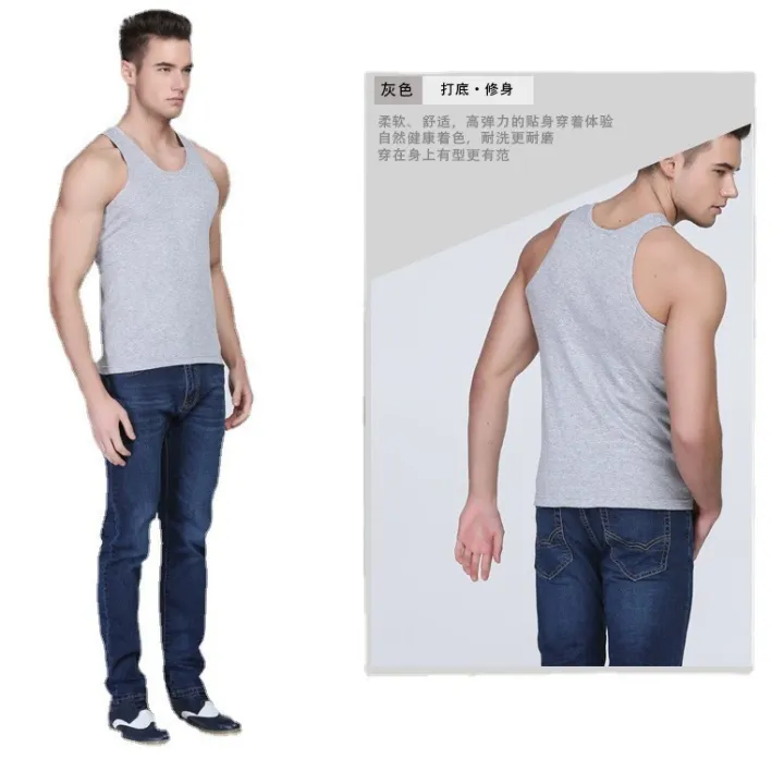 24%20cotton%20men's%20vest%20summer%20hurdle%20sports%20underwear%20spring%20and%20Profesional%20autumn%20bottomless%20sleeveless%20white%20cotton%20undershirt%20wholesale%20-%20Image%203