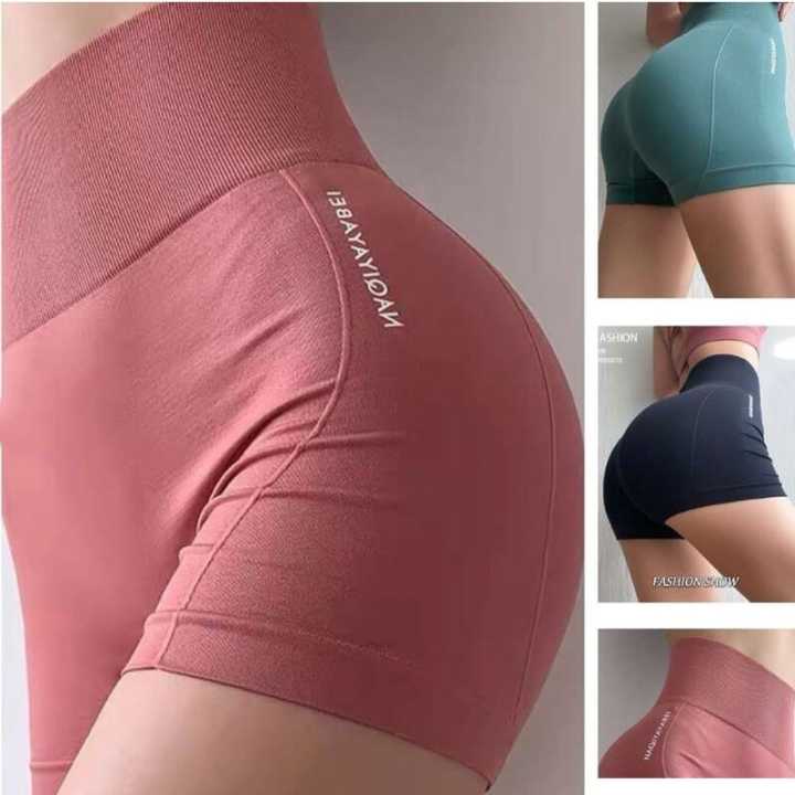 High Waistline Tight Sports Slim Body Shorts /Tight-fitting Belly Yoga Pants Running Training Fitness Pants / Quick-drying Abdomen