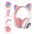 Cute Cat Ear Foldable Headphone With LED Light For Music Gaming And More. 