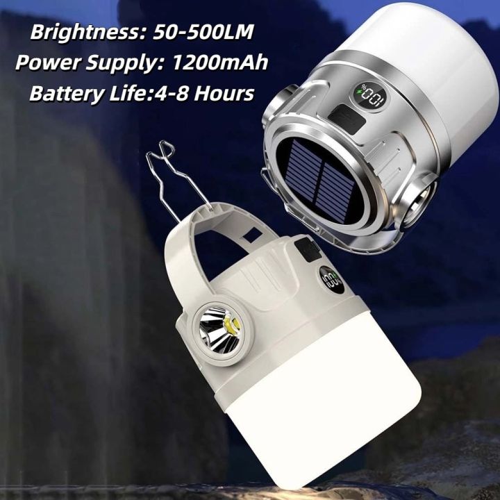 Portable%20Portable%20Solar%20Camping%20Light%20Dimmable%20with%20Output%20Beige%20Tent%20Lamp%20LED%201200mAh%20Battery%20Hanging%20Lights%20Outdoor%20-%20Image%203