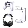 Universal Wall Mounted Acrylic Headset Stand Hanger Game Controller Holder Space Saving Gamepad Holder Wall Mount For PS4/Xbox. 