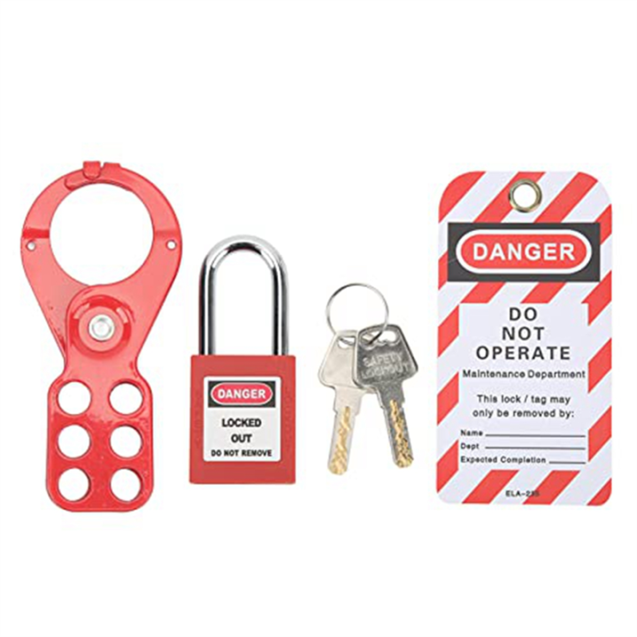 Padlocks Hasps Set, Lockout Tagout Kit Breaker Box Lock Keyed Hasp 6 ...